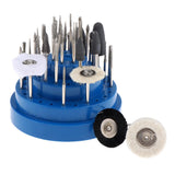 Maxbell 31x Nail Art Drill Bits Set Manicure Rotary Burrs with Storage Case Blue