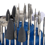 Maxbell 31x Nail Art Drill Bits Set Manicure Rotary Burrs with Storage Case Blue