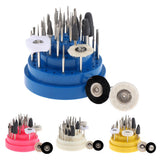 Maxbell 31x Nail Art Drill Bits Set Manicure Rotary Burrs with Storage Case Blue