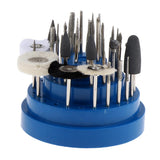 Maxbell 31x Nail Art Drill Bits Set Manicure Rotary Burrs with Storage Case Blue