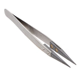 Maxbell Heat-resistant Ceramic Tweezers w/ Pointed Tips Black Tips+Frosted Handle