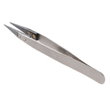 Maxbell Heat-resistant Ceramic Tweezers w/ Pointed Tips Black Tips+Frosted Handle