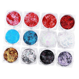 Maxbell 12Pcs Colorful Strips Nail Glitter Sequins Paillette Tips for Nail Hair Face