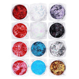 Maxbell 12Pcs Colorful Strips Nail Glitter Sequins Paillette Tips for Nail Hair Face