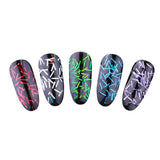 Maxbell 12Pcs Colorful Strips Nail Glitter Sequins Paillette Tips for Nail Hair Face