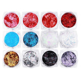 Maxbell 12Pcs Colorful Strips Nail Glitter Sequins Paillette Tips for Nail Hair Face