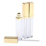 Maxbell 3pcs Refillable Lip Gloss Tube Lipstick Cosmetic Bottle 4ml Light Golden