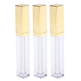 Maxbell 3pcs Refillable Lip Gloss Tube Lipstick Cosmetic Bottle 4ml Light Golden