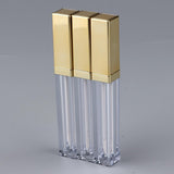 Maxbell 3pcs Refillable Lip Gloss Tube Lipstick Cosmetic Bottle 4ml Light Golden