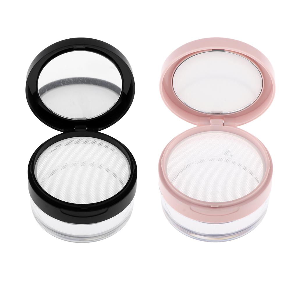 Maxbell 10G Empty DIY Makeup Loose Powder Case Cosmetic Blush Container Black S