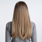 Maxbell 24" Women's Gradual Change Long Straight Heat Resistant Synthetic Full Wigs