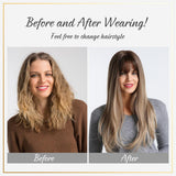 Maxbell 24" Women's Gradual Change Long Straight Heat Resistant Synthetic Full Wigs