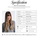 Maxbell 24" Women's Gradual Change Long Straight Heat Resistant Synthetic Full Wigs
