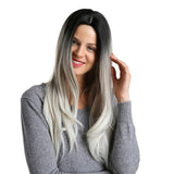 Maxbell 26 inch Women Long Wavy Middle Part Heat Safe Synthetic Daily Cosplay Wig 01