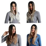 Maxbell 26 inch Women Long Wavy Middle Part Heat Safe Synthetic Daily Cosplay Wig 01