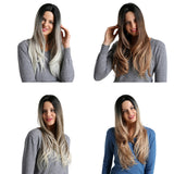 Maxbell 26 inch Women Long Wavy Middle Part Heat Safe Synthetic Daily Cosplay Wig 01