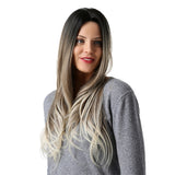 Maxbell 26 inch Women Long Wavy Middle Part Heat Safe Synthetic Daily Cosplay Wig 02