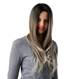 Maxbell 26 inch Women Long Wavy Middle Part Heat Safe Synthetic Daily Cosplay Wig 02