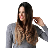 Maxbell 26 inch Women Long Wavy Middle Part Heat Safe Synthetic Daily Cosplay Wig 03