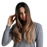 Maxbell 26 inch Women Long Wavy Middle Part Heat Safe Synthetic Daily Cosplay Wig 03