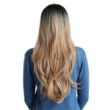 Maxbell 26 inch Women Long Wavy Middle Part Heat Safe Synthetic Daily Cosplay Wig 04
