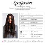 Maxbell Fashion Long Curly Hair Synthetic Wigs Women Cosplay LY193 Dark Brown