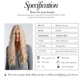Maxbell Fashion Long Curly Hair Synthetic Wigs Women Cosplay LY193-2 Golden