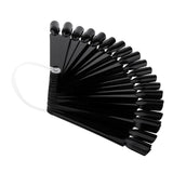 Maxbell 32pcs Fan Shape Nail Art Tips Display Ring Polish Board Practice Stick Black