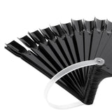 Maxbell 32pcs Fan Shape Nail Art Tips Display Ring Polish Board Practice Stick Black