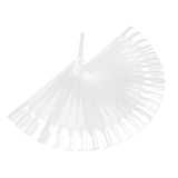 Maxbell 32pcs Fan Shape Nail Art Tips Display Ring Polish Board Practice Stick Clear