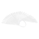 Maxbell 32pcs Fan Shape Nail Art Tips Display Ring Polish Board Practice Stick Clear