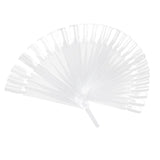 Maxbell 32pcs Fan Shape Nail Art Tips Display Ring Polish Board Practice Stick Clear
