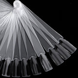 Maxbell 32pcs Fan Shape Nail Art Tips Display Ring Polish Board Practice Stick Clear