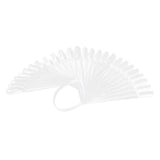 Maxbell 32pcs Fan Shape Nail Art Tips Display Ring Polish Board Practice Stick Clear