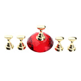 5pcs Nail Tip Holder Stand & Display Base for Nails Practice Red Crystal