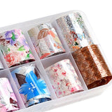 Maxbell 10 Designs/box Nail Art Decoration Iridescent Star Stickers Mixed Style 08