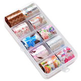 Maxbell 10 Designs/box Nail Art Decoration Iridescent Star Stickers Mixed Style 08