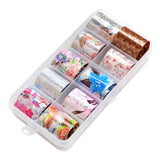 Maxbell 10 Designs/box Nail Art Decoration Iridescent Star Stickers Mixed Style 08