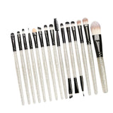 Maxbell 15PC Makeup Brushes Beauty Applicator for Foundation Blending Powder Silver