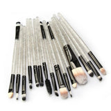Maxbell 15PC Makeup Brushes Beauty Applicator for Foundation Blending Powder Silver