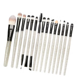 Maxbell 15PC Makeup Brushes Beauty Applicator for Foundation Blending Powder Silver