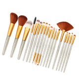 Maxbell 18 Pieces Cosmetic Brushes Set for Foundation Powder Concealer Silver-Golden