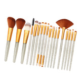 Maxbell 18 Pieces Cosmetic Brushes Set for Foundation Powder Concealer Silver-Golden