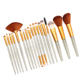 Maxbell 18 Pieces Cosmetic Brushes Set for Foundation Powder Concealer Silver-Golden