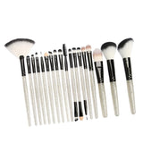 Maxbell 18 Pieces Cosmetic Brushes Set for Foundation Powder Concealer Silver-Black