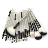 Maxbell 18 Pieces Cosmetic Brushes Set for Foundation Powder Concealer Silver-Black