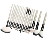 Maxbell 18 Pieces Cosmetic Brushes Set for Foundation Powder Concealer Silver-Black