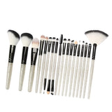 Maxbell 18 Pieces Cosmetic Brushes Set for Foundation Powder Concealer Silver-Black