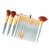 Maxbell 18 Pieces Cosmetic Brushes Set for Foundation Powder Concealer Blue-Golden