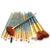 Maxbell 18 Pieces Cosmetic Brushes Set for Foundation Powder Concealer Blue-Golden